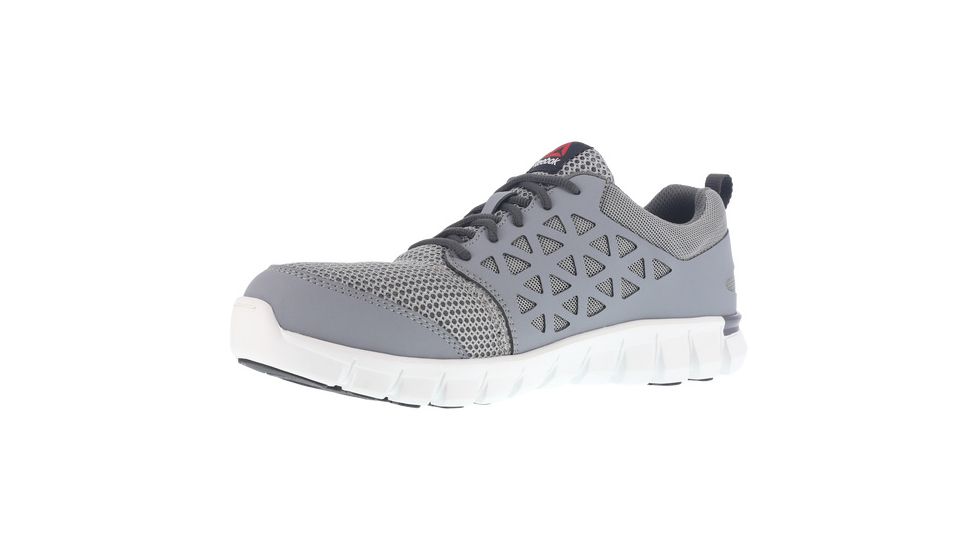 Reebok Sublite Cushion Athletic Oxford, Alloy Toe Work Shoe - Mens, Medium, Grey, 9, 690774386570