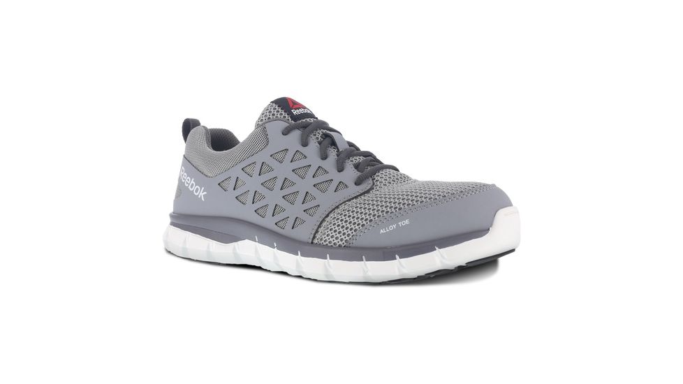 Reebok Sublite Cushion Athletic Oxford, Alloy Toe Work Shoe - Mens, Medium, Grey, 9, 690774386570