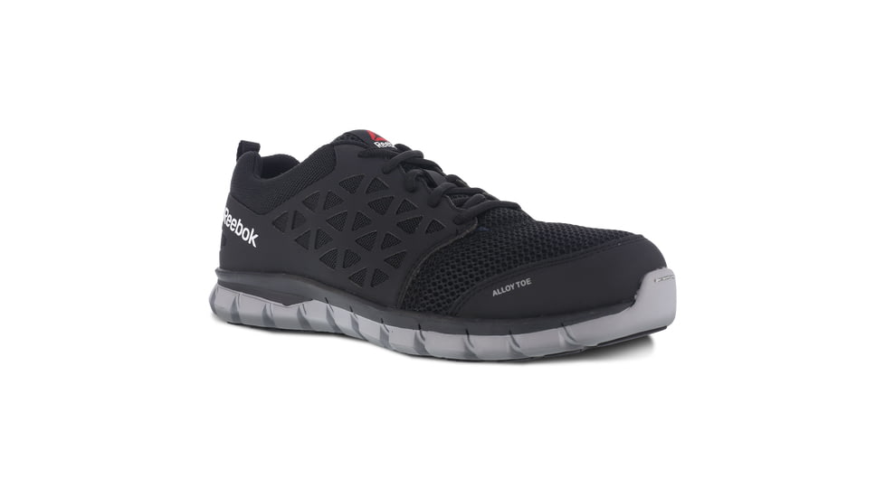 Reebok Sublite Cushion Work Athletic Oxford Shoes - Mens , Medium, Electrical Hazard Protection, Black, 7, 690774501935
