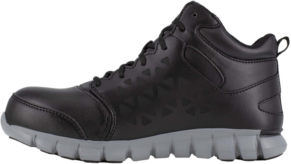 Reebok Sublite Cushion Work Shoe Athletic Waterproof Mid Cut - Mens, Black/Grey, 9, Wide, 690774451841