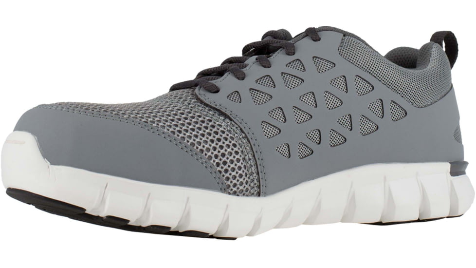 Reebok Sublite Cushion Work Shoe Toe Athletic Oxford - Mens, Light Grey, 15, Medium, 690774386662