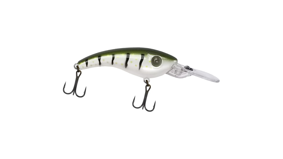 Reef Runner 3 3/8" Ripshad 200 Crankbait, 1/4oz, Max Diving Depth 16', Hook Size 8 Double, Glow Perch, 200-506