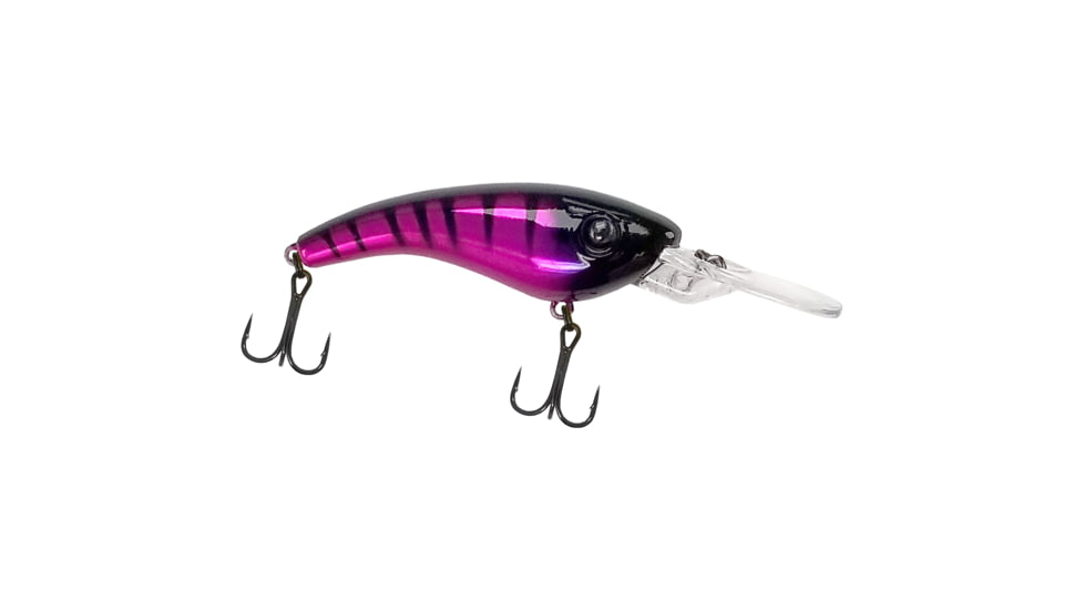 Reef Runner 4" Ripshad 400 Crankbait, 3/8oz, Max Diving Depth 18', Hook Size 6 Double, Purple Tiger, 400-501
