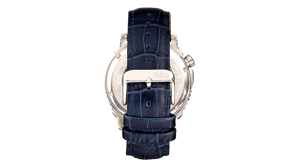 Reign Bauer Automatic Semi-Skeleton Leather-Band Watch, Silver/Blue, One Size, REIRN6003