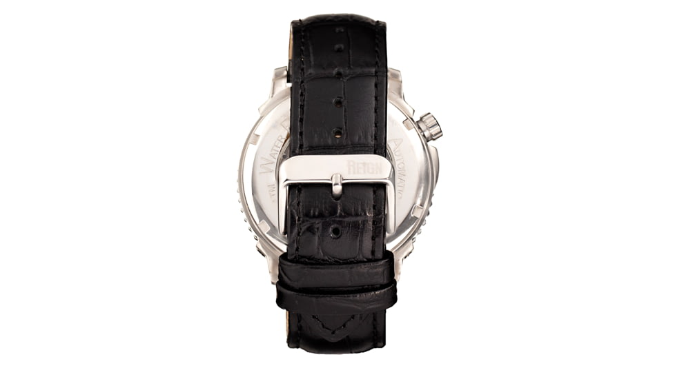 Reign Bauer Automatic Semi-Skeleton Leather-Band Watch, Silver/White, One Size, REIRN6001