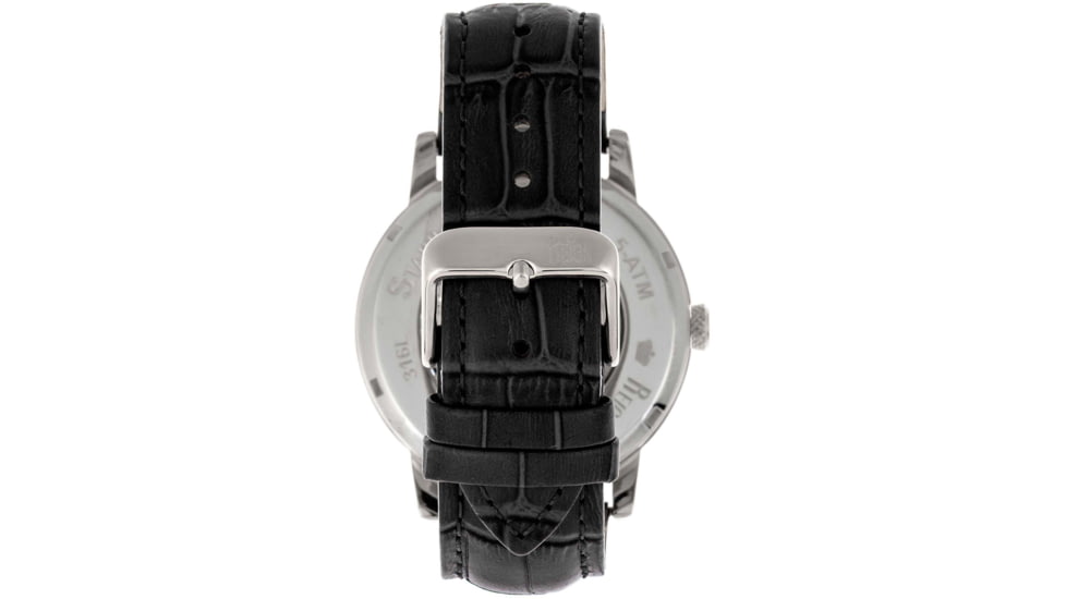 Reign Belfour Automatic Skeleton Leather-Band Watch, Silver/Black, One Size, REIRN3607