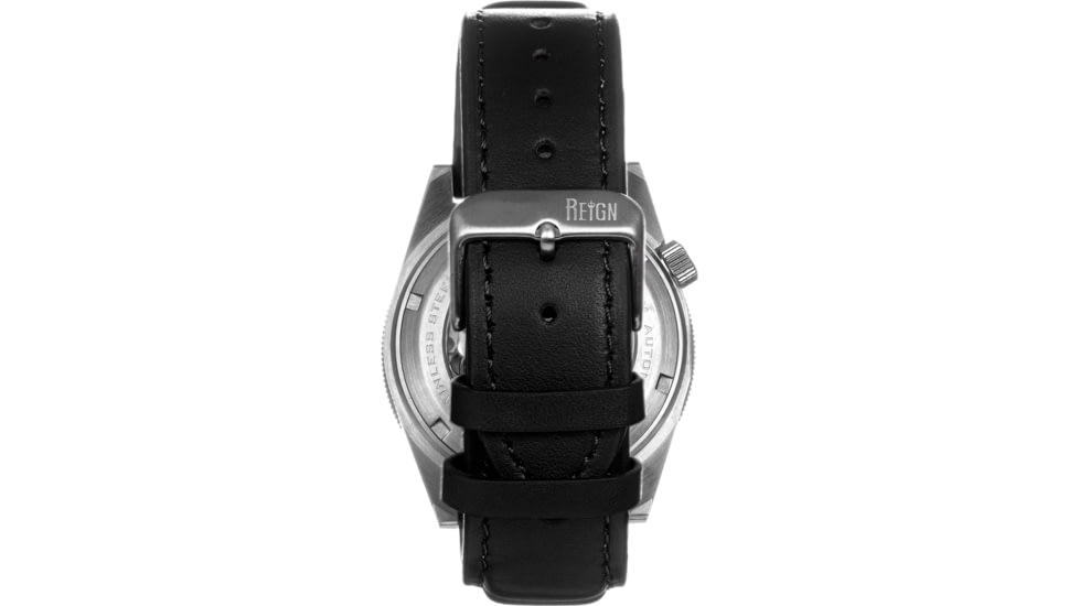 Reign Francis Leather-Band Watch w/Date, Black/Blue, One Size, REIRN6303