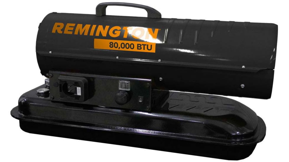 Remington Battery Operated Kerosene, Diesel Forced Air Heater with Thermostat, 80,000 BTU, Black, Large, REM-80TBOA-KFA-B