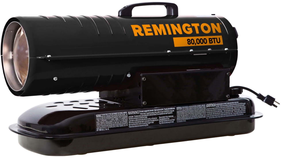 Remington Heater Battery Operated Kerosene, Diesel Forced Air Heater with Thermostat, 80,000 BTU, Black, REM-80TBOA-KFA-B