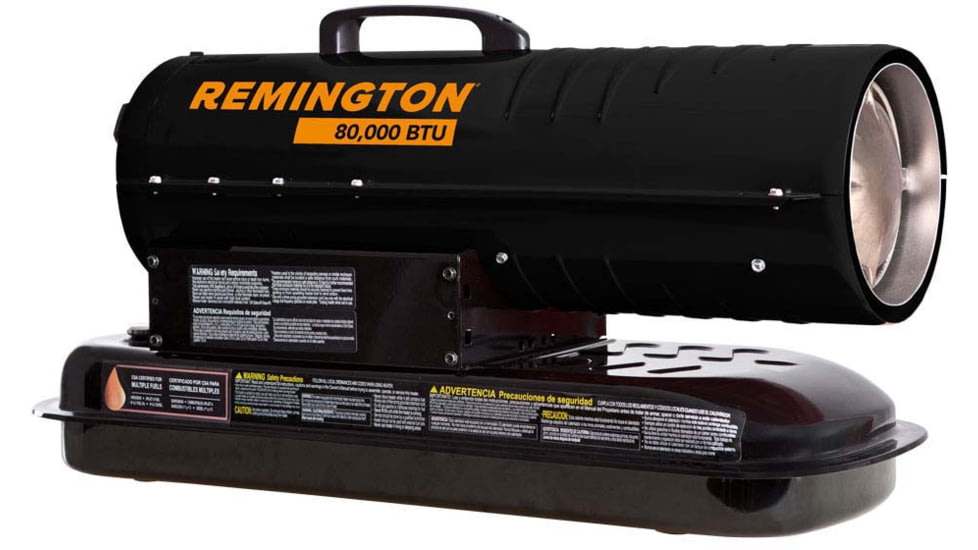 Remington Kerosene Forced Air Heater with Thermostat, 80,000 BTU, Black, Large, REM-80T-KFA-B