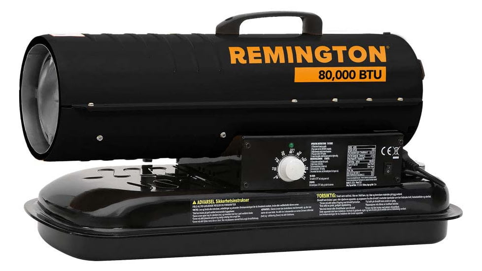 Remington Heater Kerosene Forced Air Heater with Thermostat, 80,000 BTU, Black, REM-80T-KFA-B