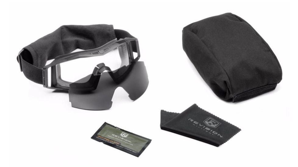 Revision Wolfspider Goggle U.S. Miltary Kit, Clear/Solar Lens, Black Frame, 4-0307-0237