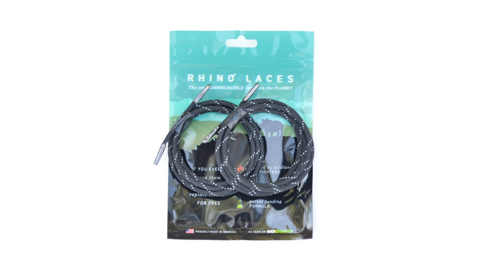 Rhino Laces Unbreakable Shoelaces-Reflective Black-Small