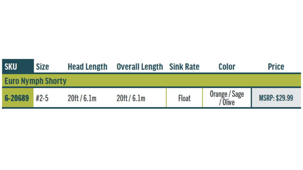 RIO Products Euro Nymph Shorty, 6-20689