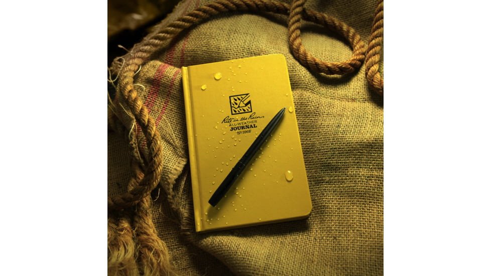 Rite in the Rain BOUND BOOK - FABRIKOID COVER - JOURNAL, Yellow, 4 3/4 x 7 1/2 390F