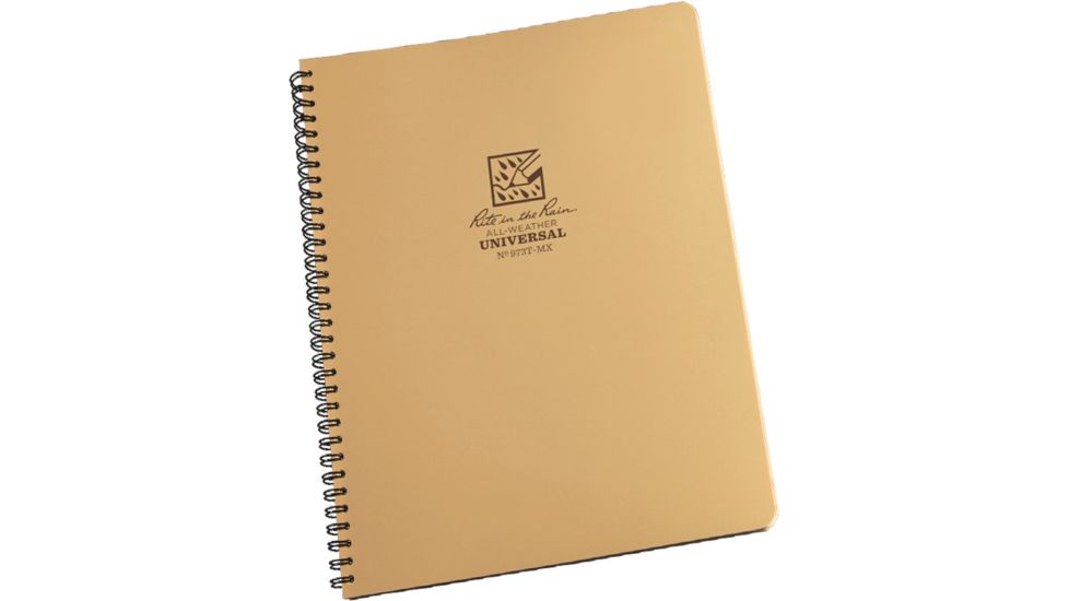 Rite in the Rain MAXI-SPIRAL NOTEBOOK - TAN - UNIVERSAL, Tan, 8 1/2 x 11 973T-MX