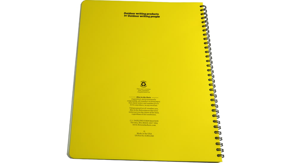 Rite in the Rain MAXI-SPIRAL NOTEBOOK  - UNIVERSAL, Yellow, 8 1/2 x 11 373-MX