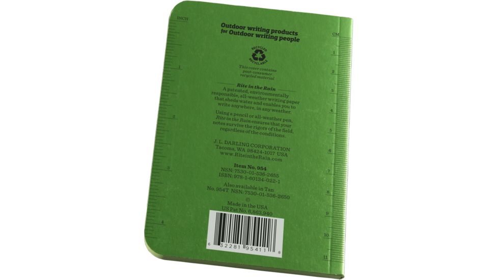 Rite in the Rain MEMO BOOK - GREEN - 3.5 X 5, Green, 3 1/2 x 5 954