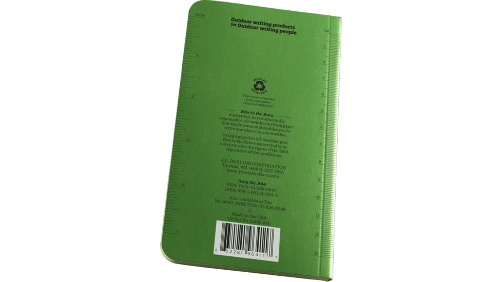 Rite in the Rain MEMO BOOK - GREEN - 3.5 X 6, Green, 3 1/2 x 6 964