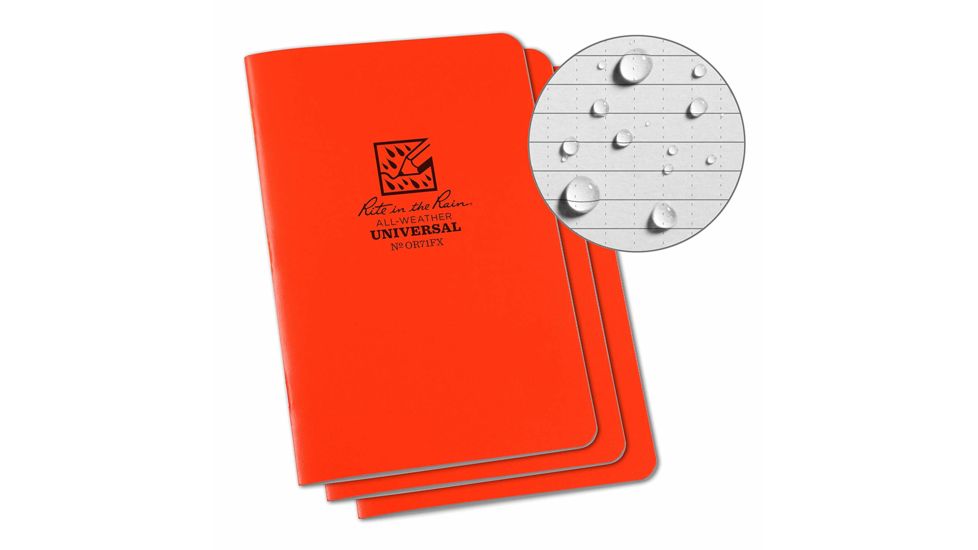 Rite in the Rain Notebook 3 1/4 X 4 5/8 3pk Org OR71FX