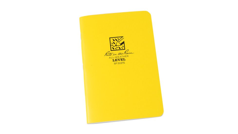 Rite in the Rain Stapled Notebook - Level - 3 Pack, Yellow, 4/5/8 x 7 311FX