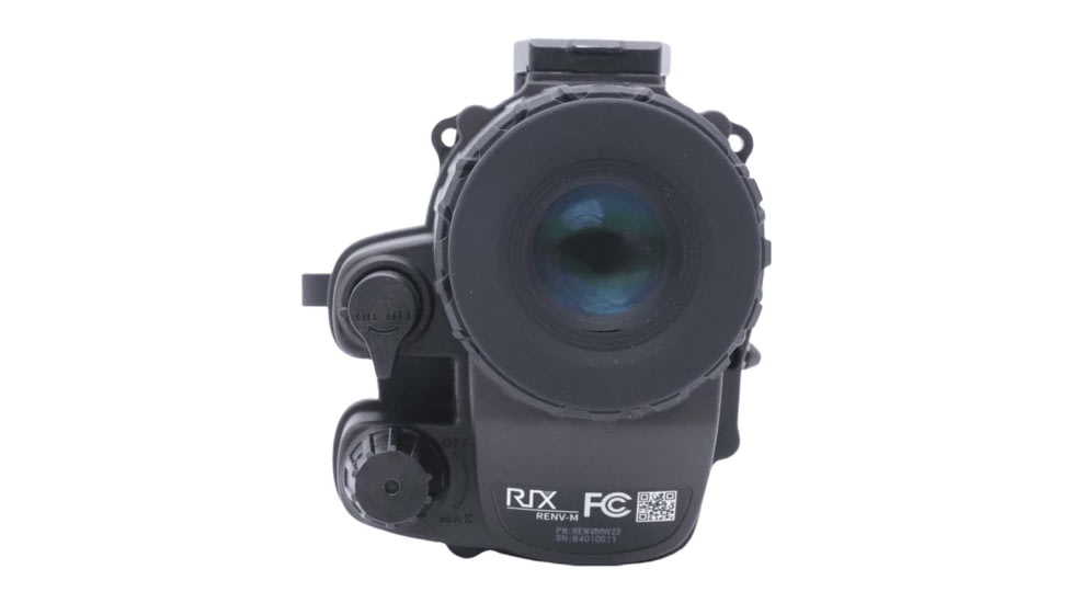 RIX RENV-M 1x25mm Enhanced Night Vision Monocular, Gen 2+, 64 lp/mm, w/ White Tubes 1400 FOM, Black, Small, RENVMW14
