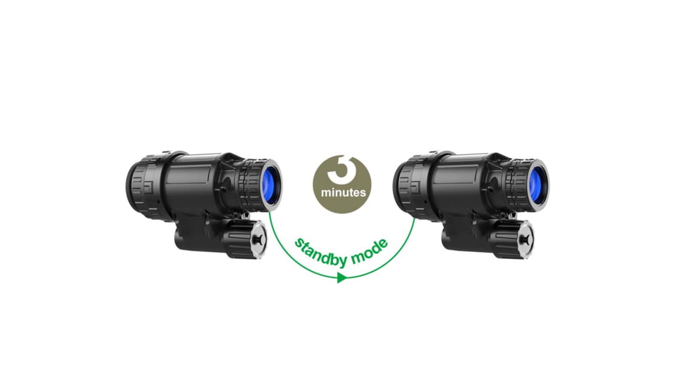 RIX RNV-14 1x25mm Night Vision Monocular with White Tubes 1400 FOM, Black, Small, RNV14W14