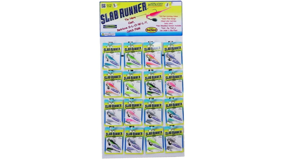 Road Runner 16 Peg Weedless Slab Runner 80 Pack Display, KIK-WSR
