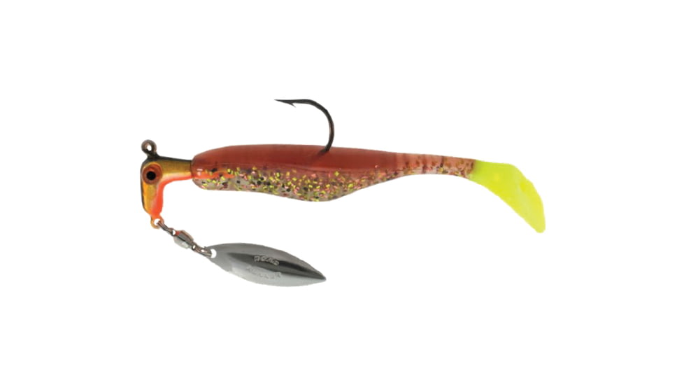 Road Runner Awesome Walleye Runner Jig w/Spinner, Black-Gold-Gold/Chartreuse, 1/4oz, 2 Pack, TARW-14-811