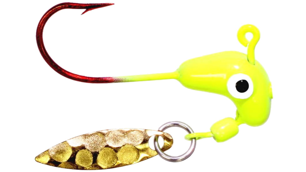 Road Runner Barbed Head 1/16 oz, w/Bleeding Bait Hook Chartreuse, 4/Pack, C-152-012
