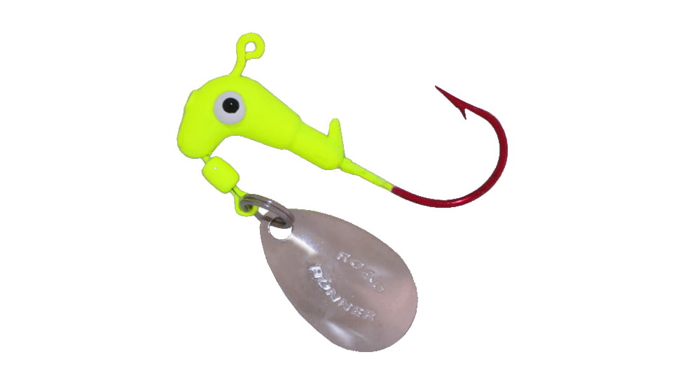 Road Runner Barbed Head 1/8 oz, w/Bleeding Bait Hook Chartreuse, 4/Pack, C-153-012