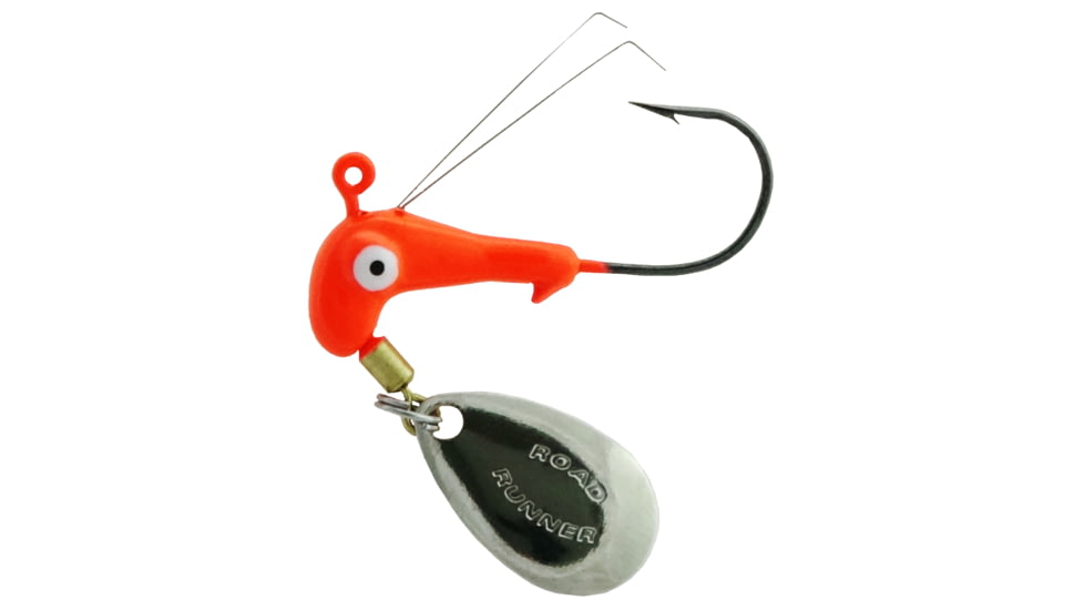 Road Runner Barbed Weedless Heads 1/16 Number 2 Hk Fluorescent Red 2Pk, W152-009