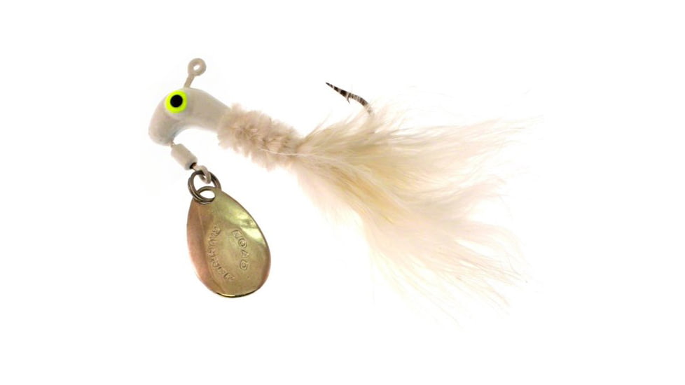 Road Runner Marabou Jig w/Spinner, White/White Strip, 1/4oz, Strip Card, 1004-001