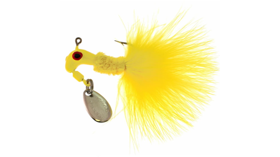 Road Runner Marabou Jig w/Spinner, Yellow/Yellow Strip, 1/8oz, Strip Card, 1003-002