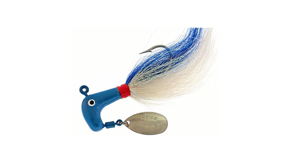 Road Runner Striper Bucktail Jig w/Spinner, Blue Back Herring, 1oz, Strip Card, 1009-092