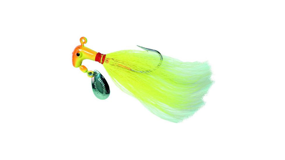 Road Runner Striper Bucktail Jig w/Spinner, Yellow, 1/2oz, Strip Card, 1006-002