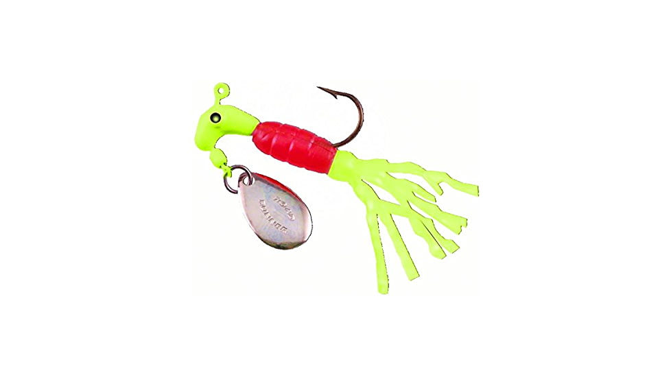 Road Runner Turbo Tail Jig w/Spinner, Chartreuse/Red/Chartreuse Strip, 1/8oz, Strip Card, 1203-044