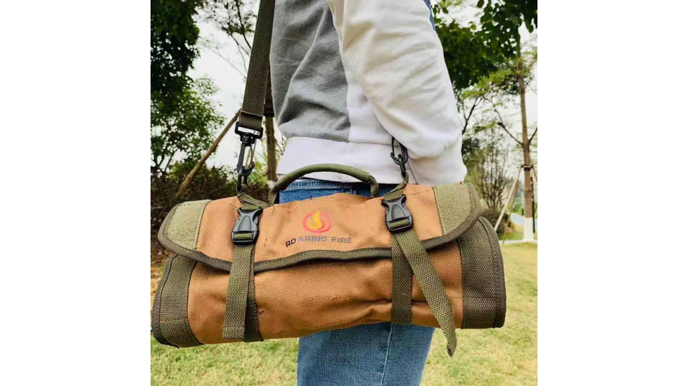 Roaring Fire Armadillo Tool Roll Pouch, Brown, 26.2x13.78 inch, RF-Toolbag-New