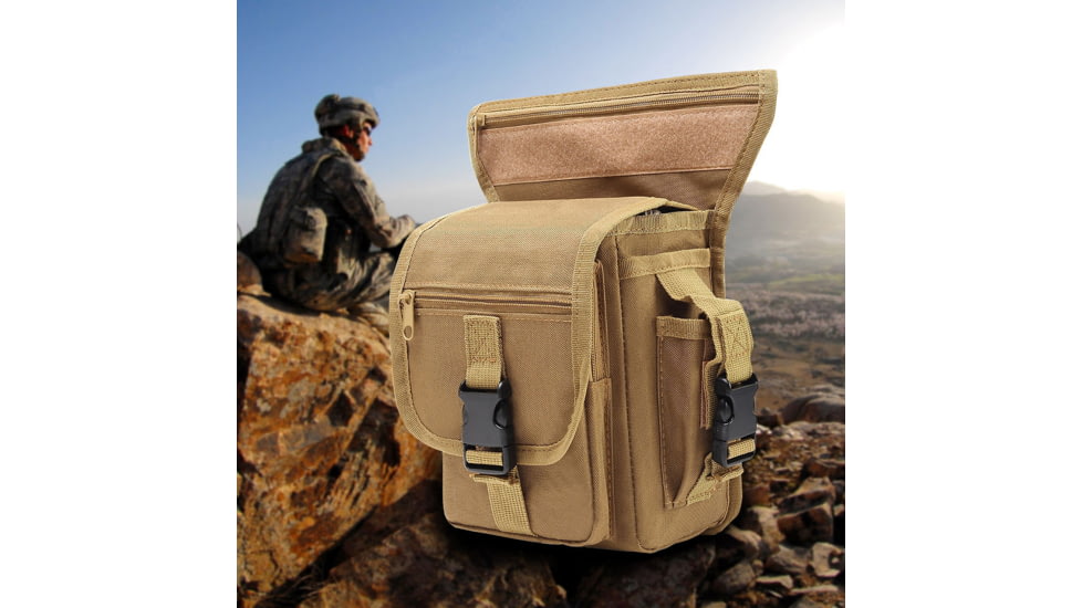 Roaring Fire Drop Leg Bag, Waist Pack, FDE, 5x11.8x6 inch, RF010 DT