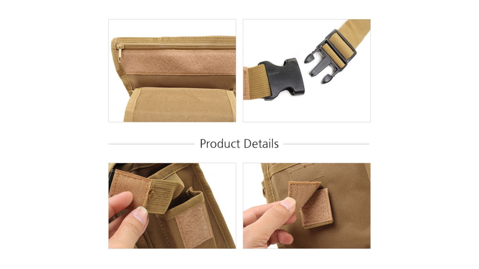 Roaring Fire Drop Leg Bag, Waist Pack, FDE, 5x11.8x6 inch, RF010 DT