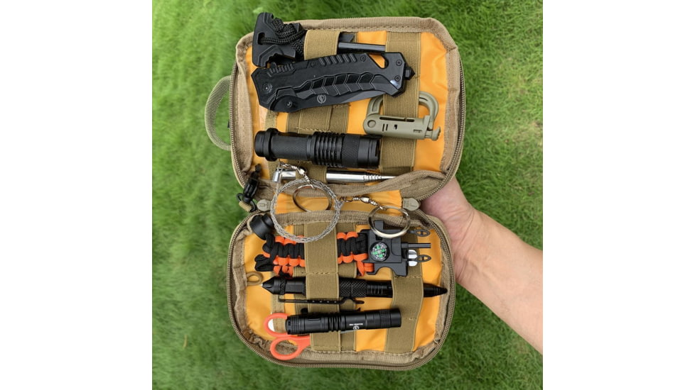 Roaring Fire Ember MOLLE EDC Utility Organizer Pouch, FDE, 7.48x6x1.25 inch, RF-Pouch-DT-01