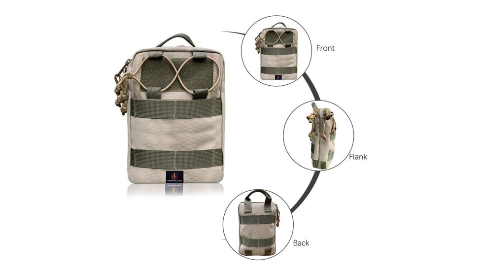 Roaring Fire Ember Pro MOLLE EDC Utility Organizer Pouch, EDC Carry Pouch, FDE, 8.3x7.08x1.97 inch, RF-Ember Pro-DT