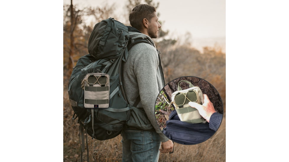 Roaring Fire Ember Pro MOLLE EDC Utility Organizer Pouch, EDC Carry Pouch, FDE, 8.3x7.08x1.97 inch, RF-Ember Pro-DT