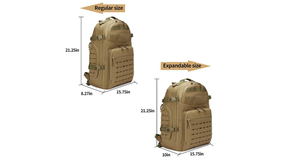 Roaring Fire Ignite Tactical Backpack, FDE, 21.25x15.75x8.27 inch, RF133 DT