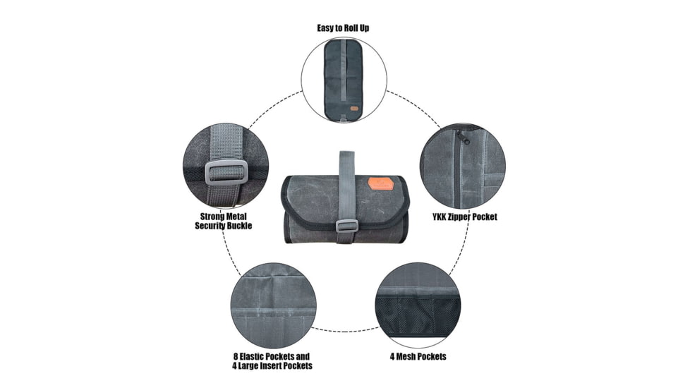 Roaring Fire Pioneer New Mini Tool Roll Bag, Moss Green, 17.7x7.87 inch, RF-Pioneer-GR