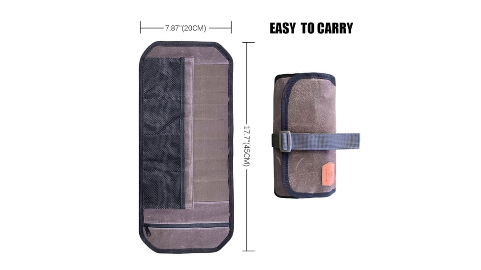 Roaring Fire Pioneer New Mini Tool Roll Bag, Rustic Brown, 17.7x7.87 inch, RF-Pioneer-Brown
