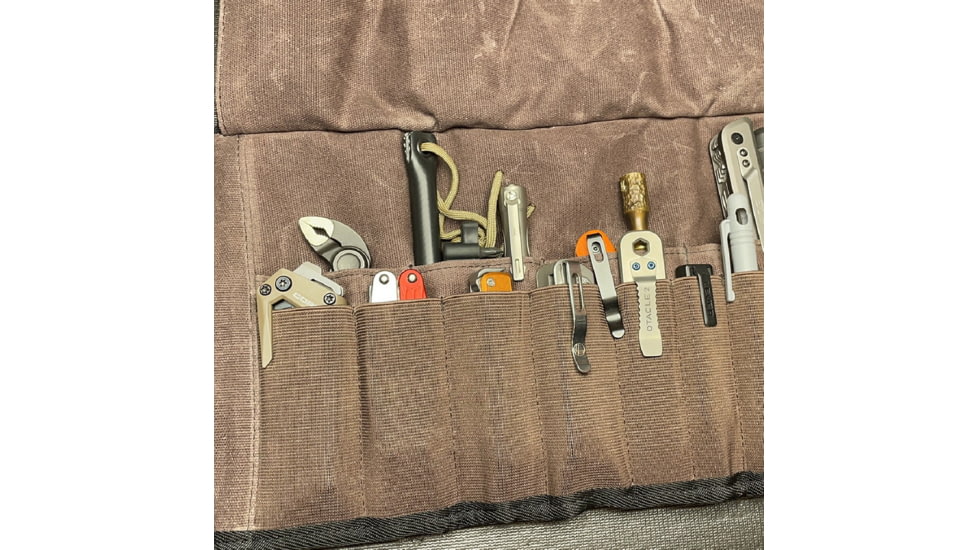 Roaring Fire Pioneer New Mini Tool Roll Bag, Rustic Brown, 17.7x7.87 inch, RF-Pioneer-Brown