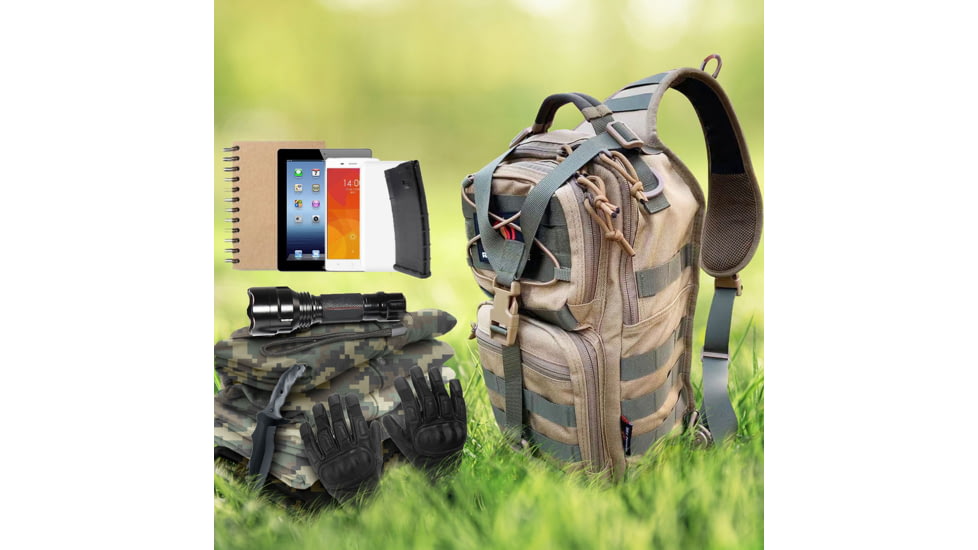 Roaring Fire Slingshot Tactical Sling Bag, Concealed Carry Sling Pack, FDE, 14.96x9.84x7.48 inch, RF-Slingpack01-DT