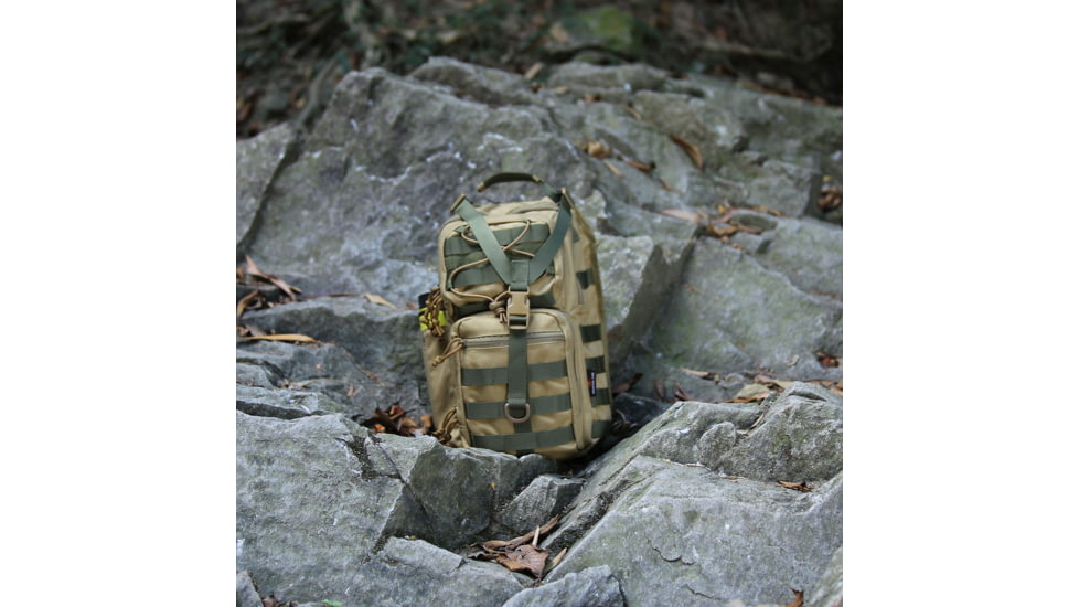 Roaring Fire Slingshot Tactical Sling Bag, Concealed Carry Sling Pack, FDE, 14.96x9.84x7.48 inch, RF-Slingpack01-DT