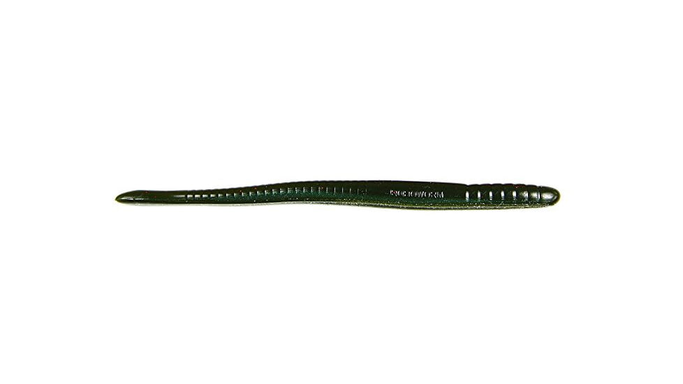 Roboworm Straight Tail Worm, 0.5in, 10 Pack, Green Pumpkin, ST-FFFB